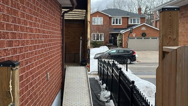 Ramp leading to a truck driveway.