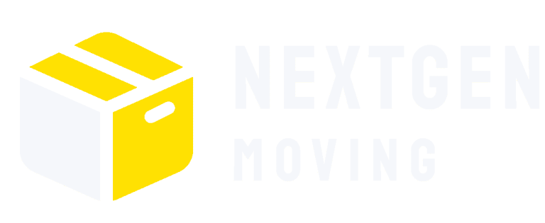 Yellow and white moving box logo