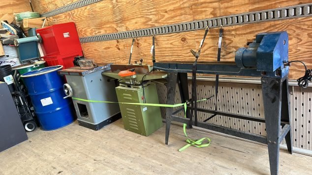 Workshop tools and equipment organized neatly.