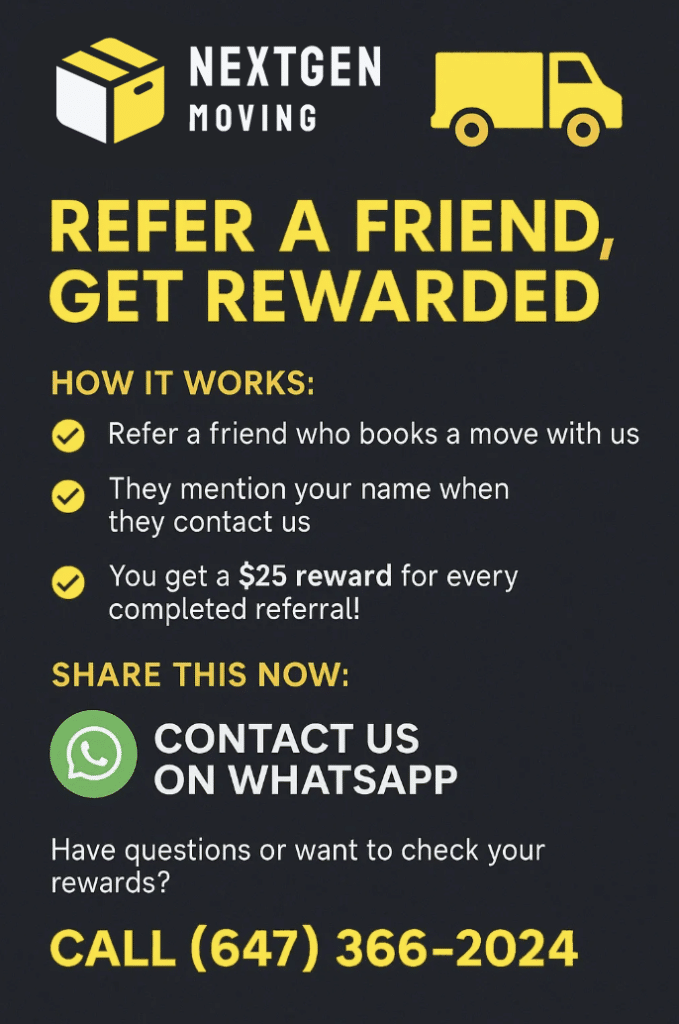Moving referral program advertisement
